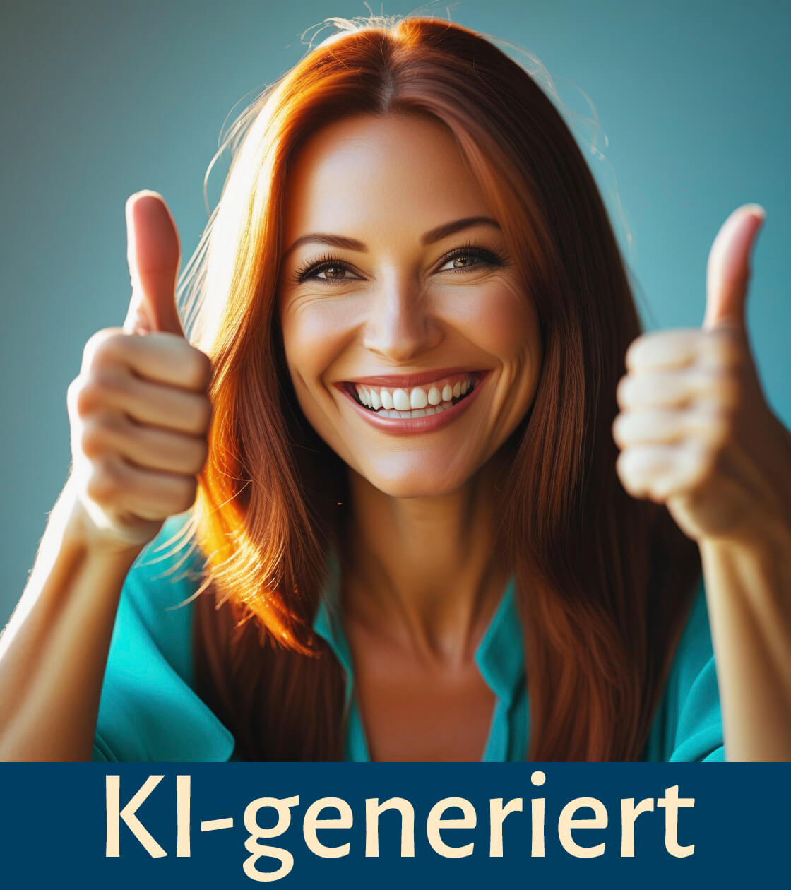KI-Illustration einer freundlich blickenden jungen Frau im Testimonial Bereich der Seite Emotionscoaching bei Stress